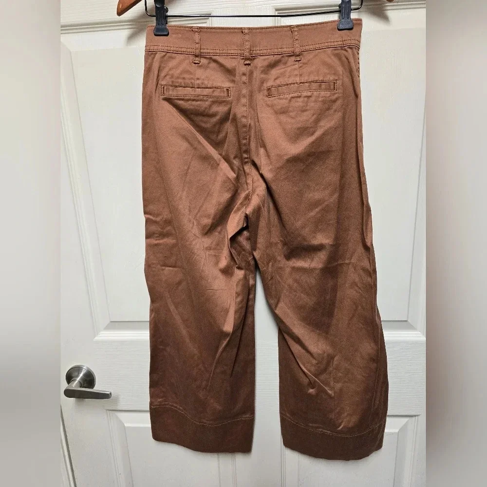 Madewell Women’s Cotton Wide Leg Crop Pants  Rustic Brown Sz25 - Picture 6 of 10